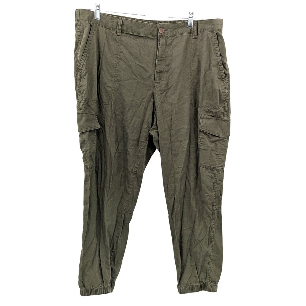 Gap Girlfriend Jogger Cargo Pants Olive Green Cotton Utility Size‎ 20